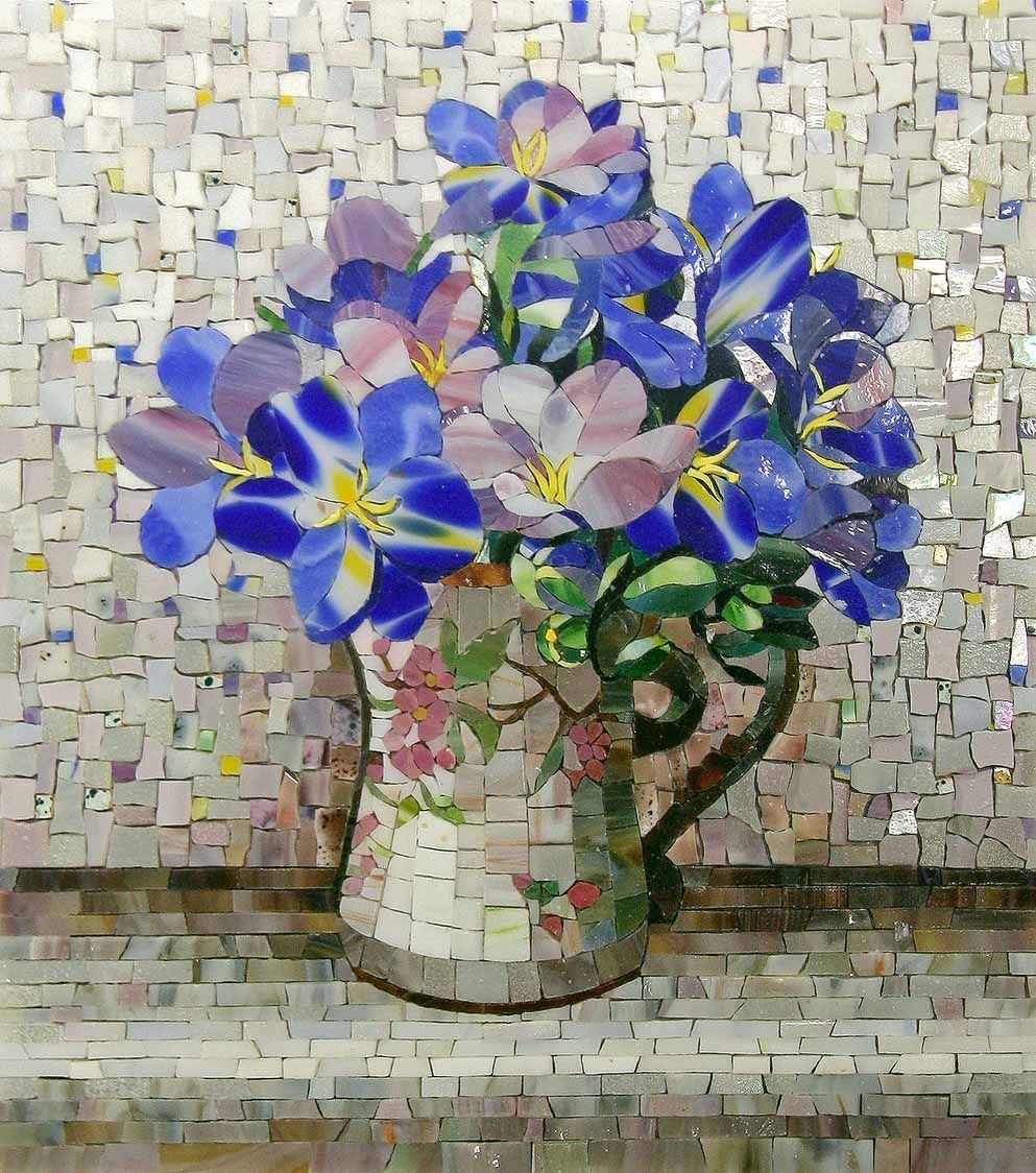 Сиреневая мозаика Цветы в вазе